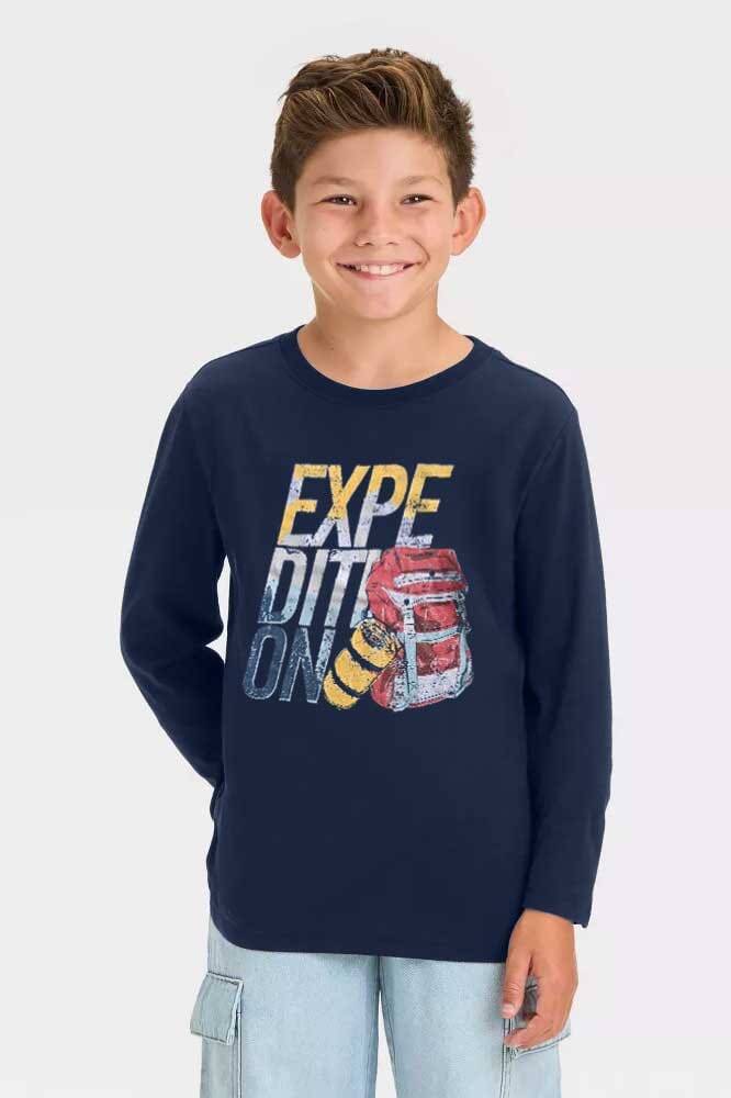 TH Boy's Expedition Printed Long Sleeve Tee Shirt