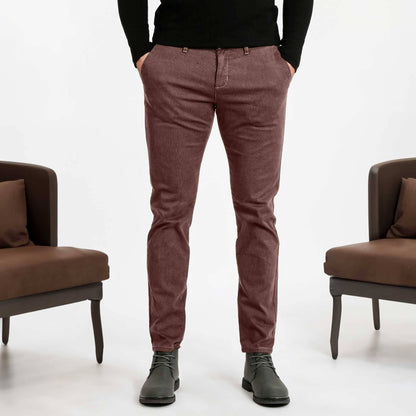 TN Men's Slim Fit Chino Pants Men's Chino First Choice Dark Plum 28 30