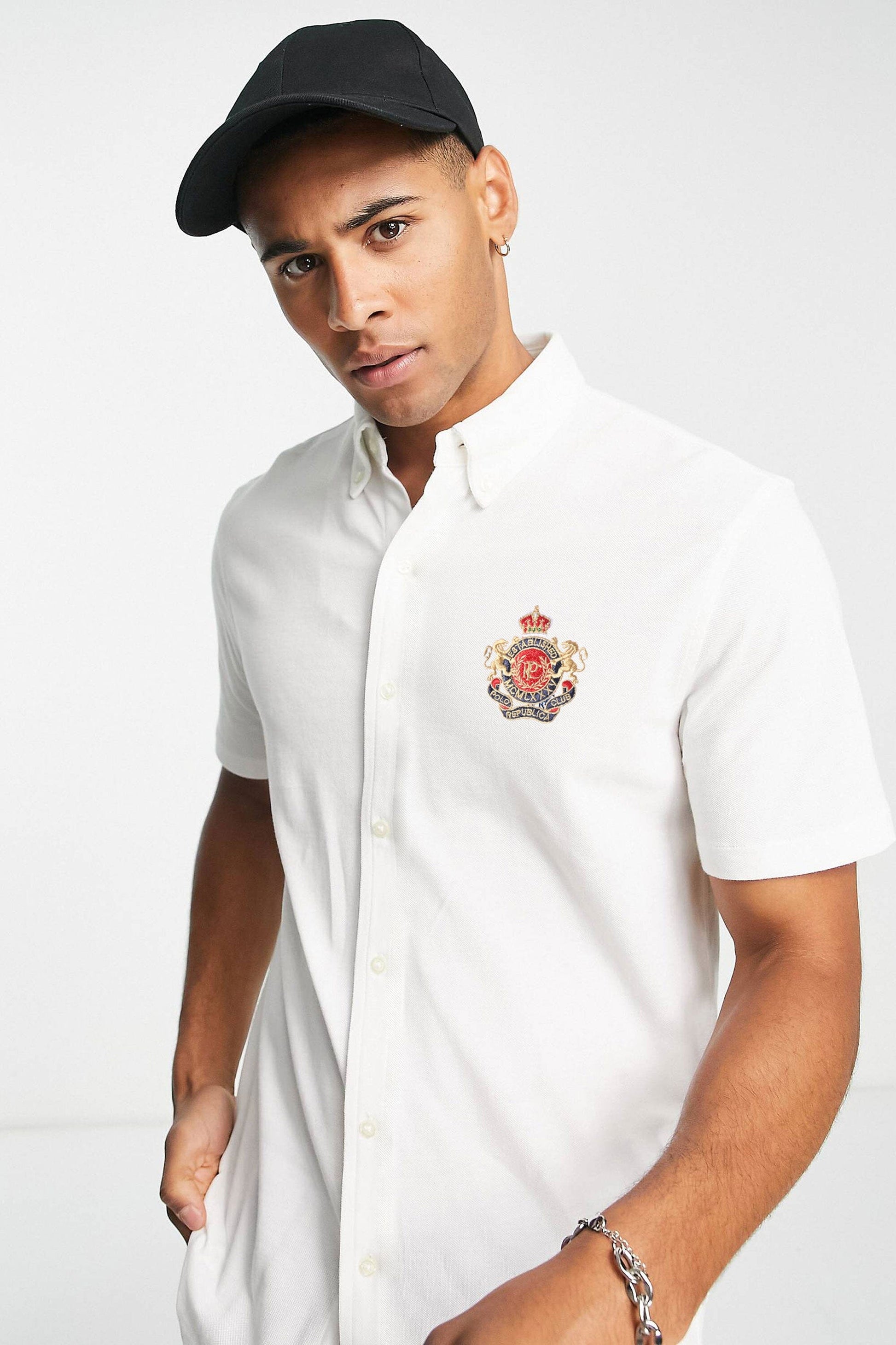 Polo Republica Men's Crest Embroidered Pique Casual Shirt Men's Casual Shirt Polo Republica 