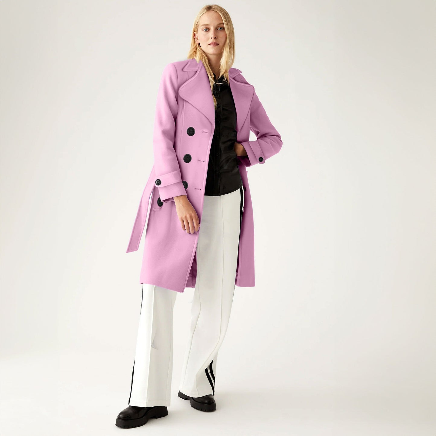 Rising Women's Fleece Trench Coat Women's Jacket Rooshani Enterprises Light Plum S 