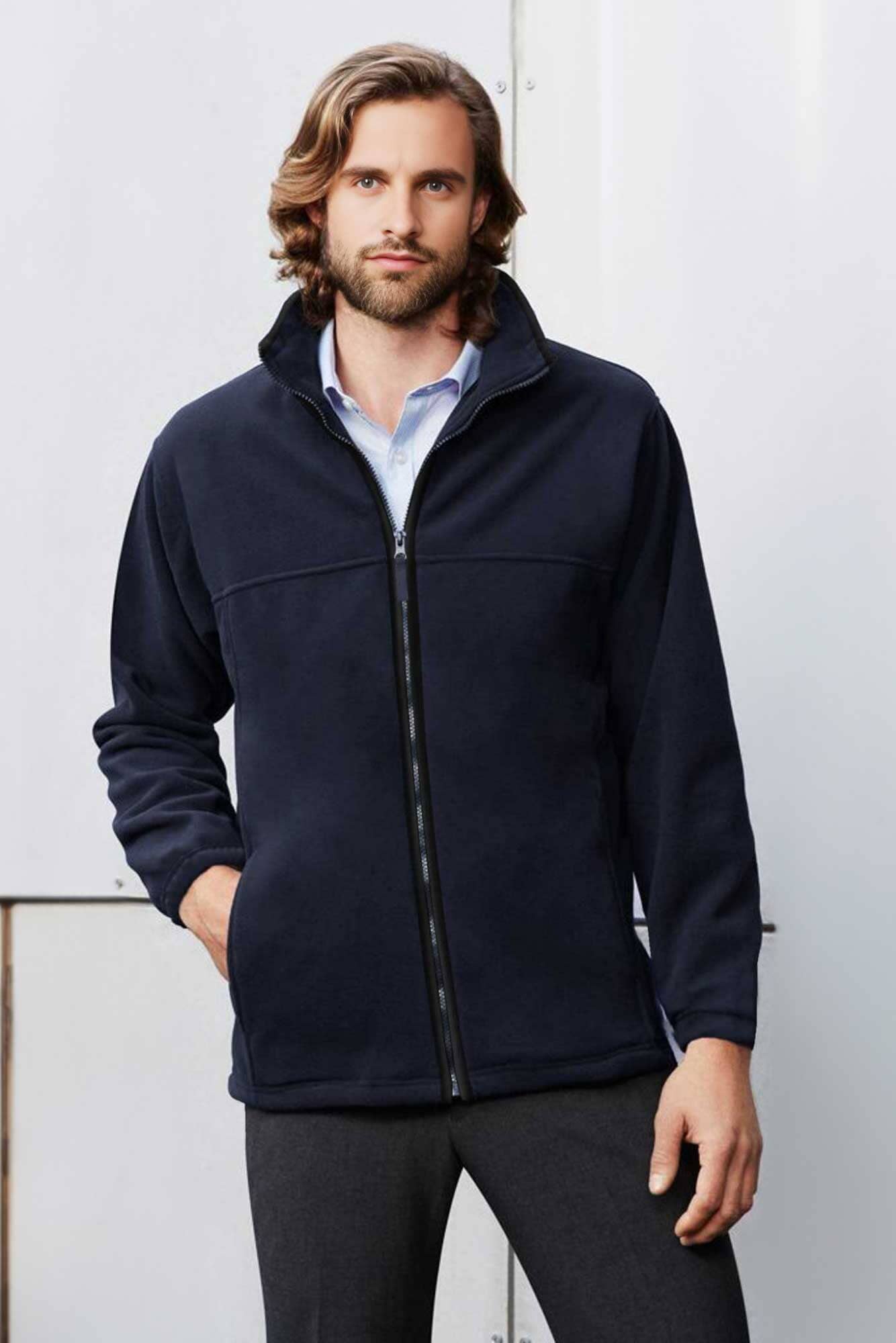 Navy polar fleece jacket hotsell