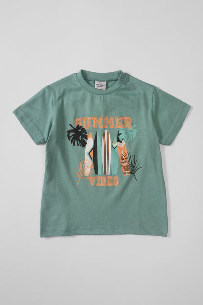 TA Boy's Summer Vibes Printed Minor Fault Tee Shirt Boy's Tee Shirt Minhas Garments 