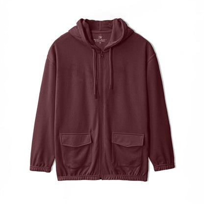 East West Women's Terry Zipper Hoodie Women's Zipper Hoodie East West Burgundy S 