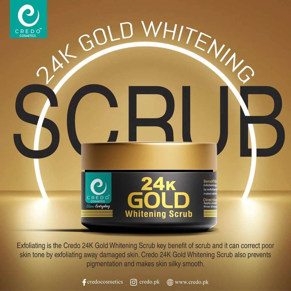 Credo 24 k Gold Whitening Scrub - 100 ml Health & Beauty Credo Cosmetics 