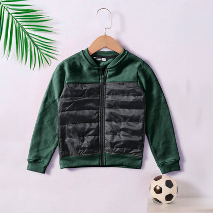 Pepco Boy's Contrast Design Bomber Jacket Boy's Jacket SZK Bottle Green & Black 2-3 Years 