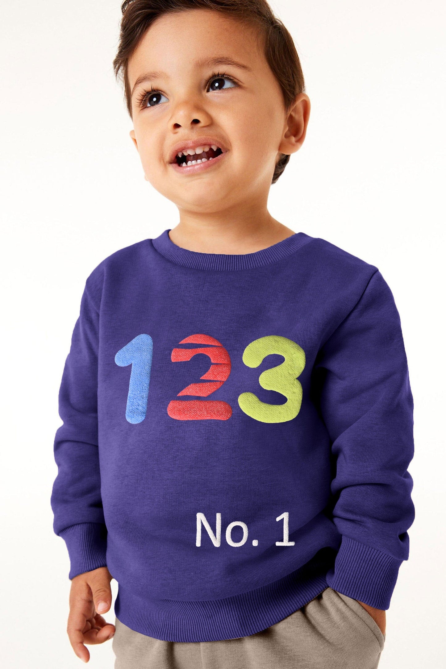 Tiny Teen Kid's 123 Printed Fleece Sweat Shirt Kid's Sweat Shirt SNR 