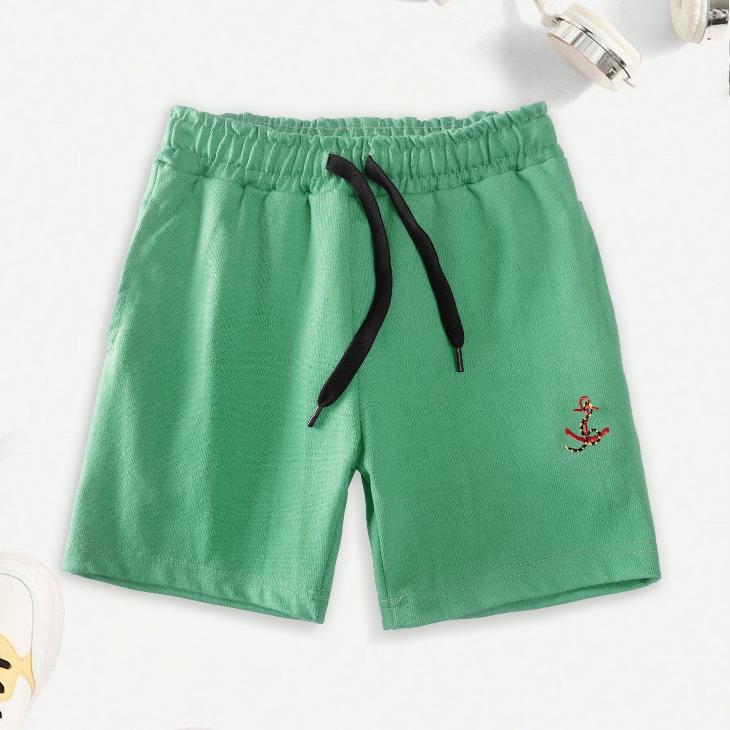 Max 21 Boy's Leduc Anchor Embroidered Shorts Boy's Shorts SZK Aqua Green 3-4 Years 