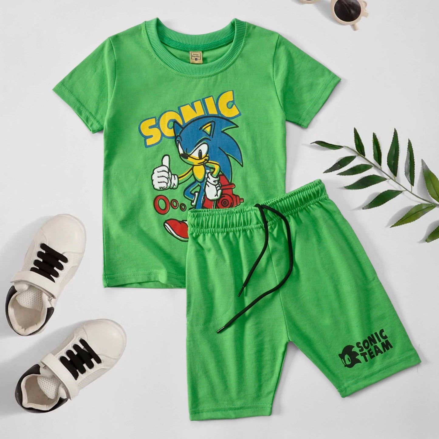 Junior Republic Kid's Sonic Printed Twin Set Boy's Twin Set JRR Green 1-2 Years 