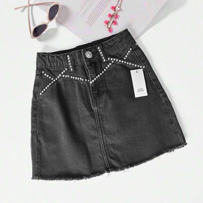 River Island Girl's Studded Denim Skirt Girl's Shorts HAS Apparel 