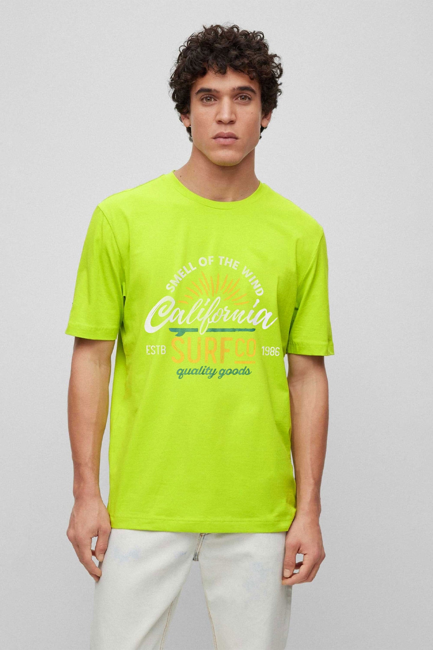 Polo Republica Men's California Surf Co Printed Tee Shirt Men's Tee Shirt Polo Republica Lime S 