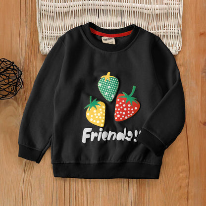 Tiny Teen Kid's Friends Printed Fleece Sweat Shirt kid's sweat shirt SNR Black 6-9 Months 