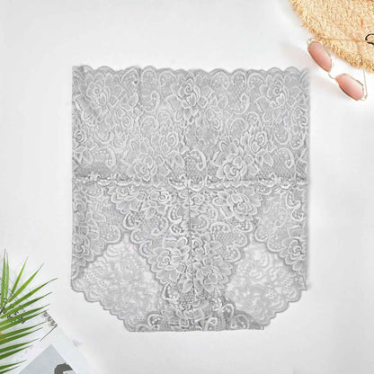 Women's High Waist Floral Lace Net Underwear Women's Lingerie SRL Grey M 