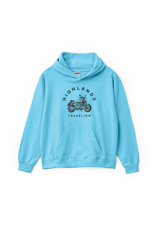 Happy Kid's Highlands Traveling Printed Minor Fault Pullover Hoodie Minor Fault Salman Rahim Aqua S(6-7 Years) 