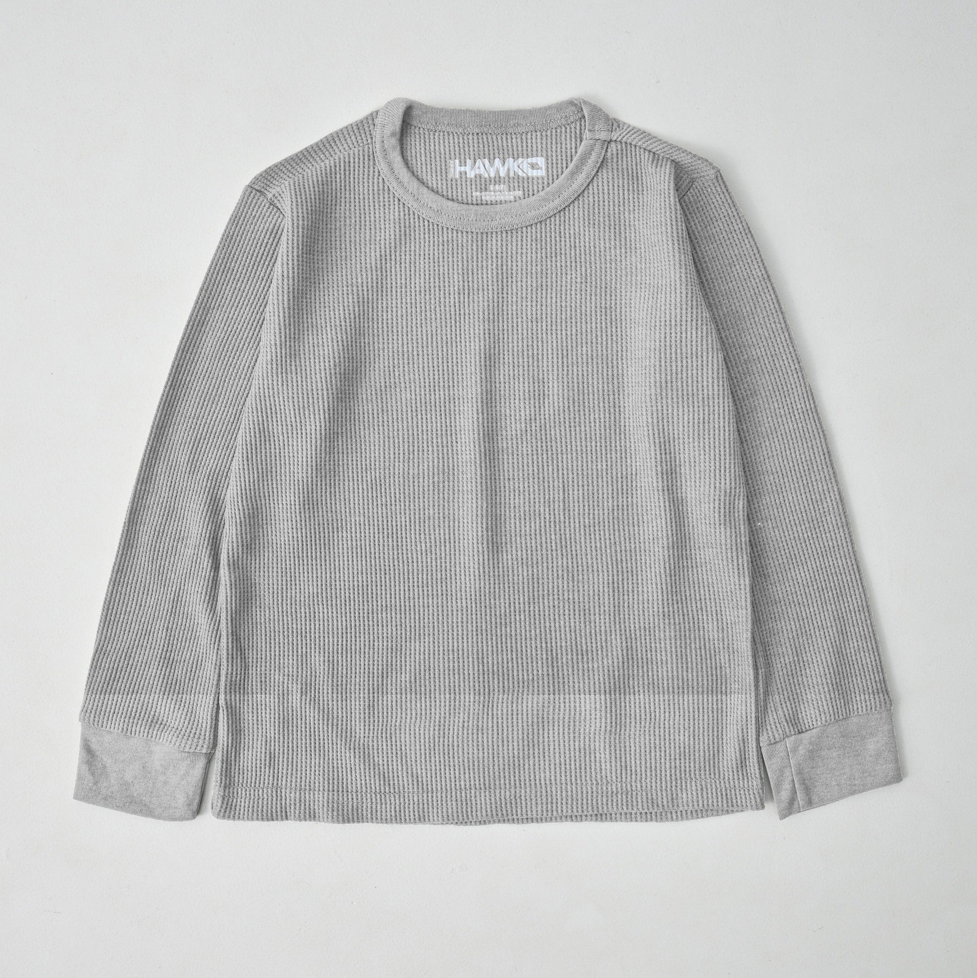 TH Boy's Waffle Knit Long Sleeve Tee Shirt Boy's Tee Shirt TAHIR SIDDIQUI ( SALE BASIS ) Heather Grey 2T 