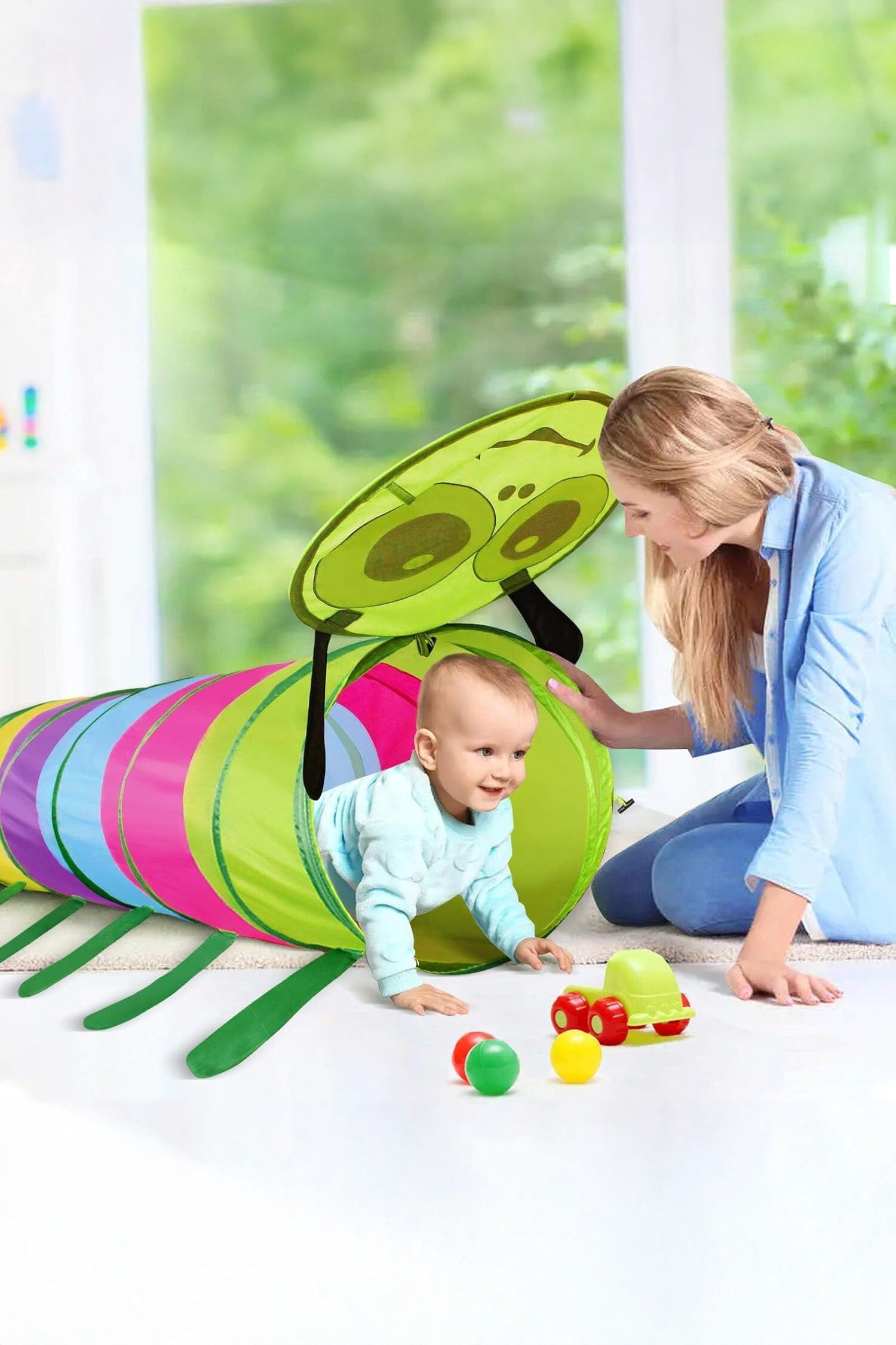 Rainbow Kid's Foldable Crawling Tunnel Play Tent Shaoxing Shangqu im&ex Co.,ltd Green 