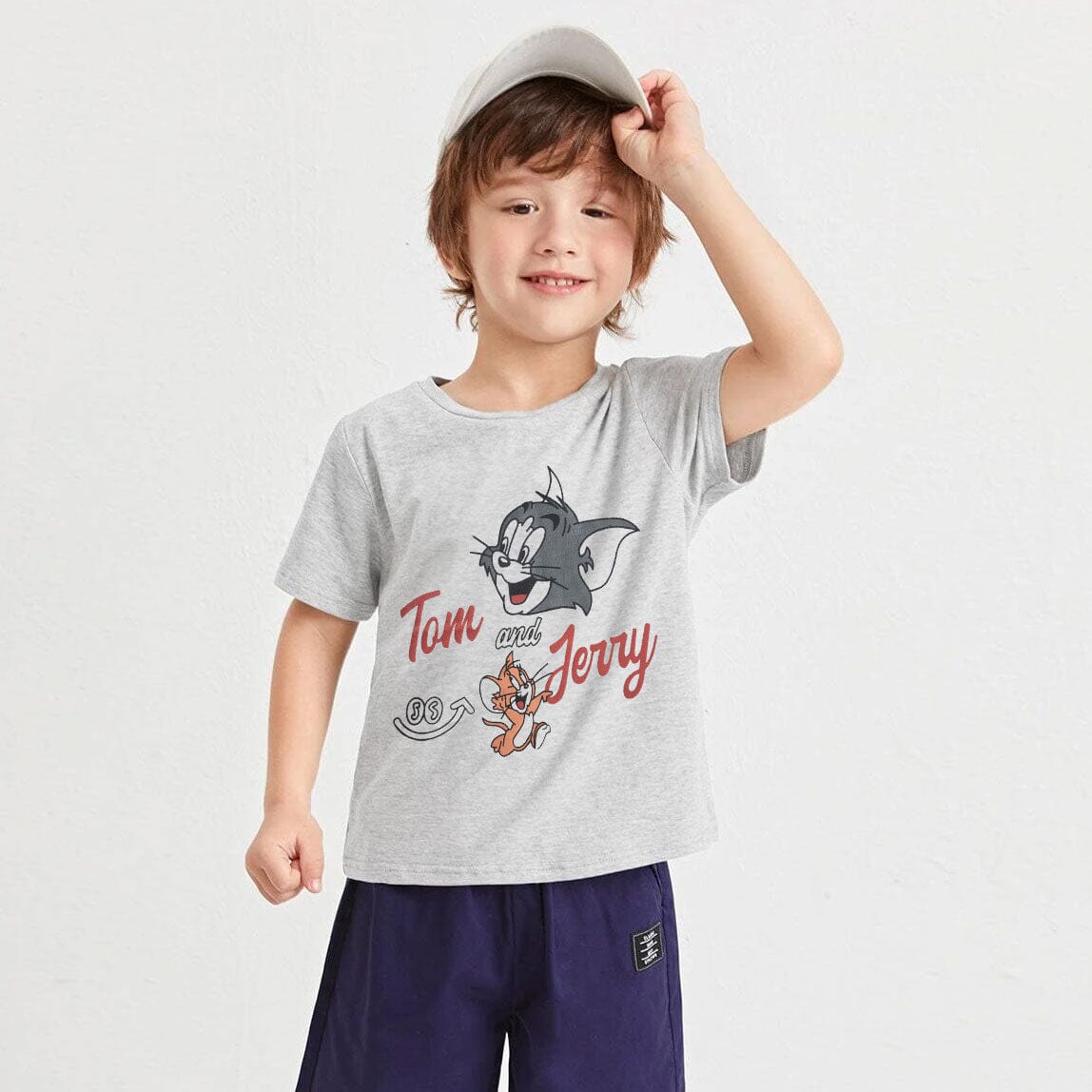 Dudy Kid's Tom & Jerry Printed Tee Shirt Kid's Tee Shirt SZK Heather Grey 2-3 Years 