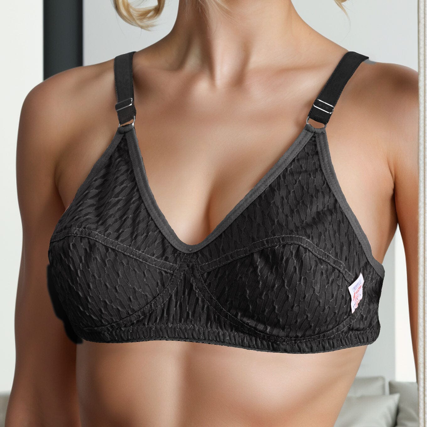 Women's Kartong Classic Net Design Bra Women's Lingerie CPUS Black 32 