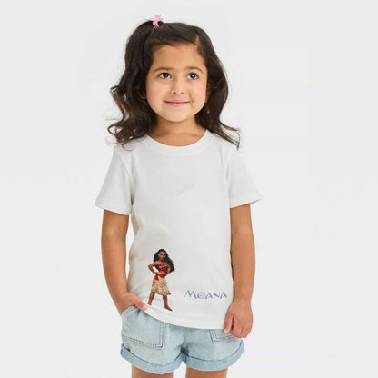 Polo Republica Girl's Superhero Moana Printed Tee Shirt Girl's Tee Shirt Polo Republica White 1-2 Years 