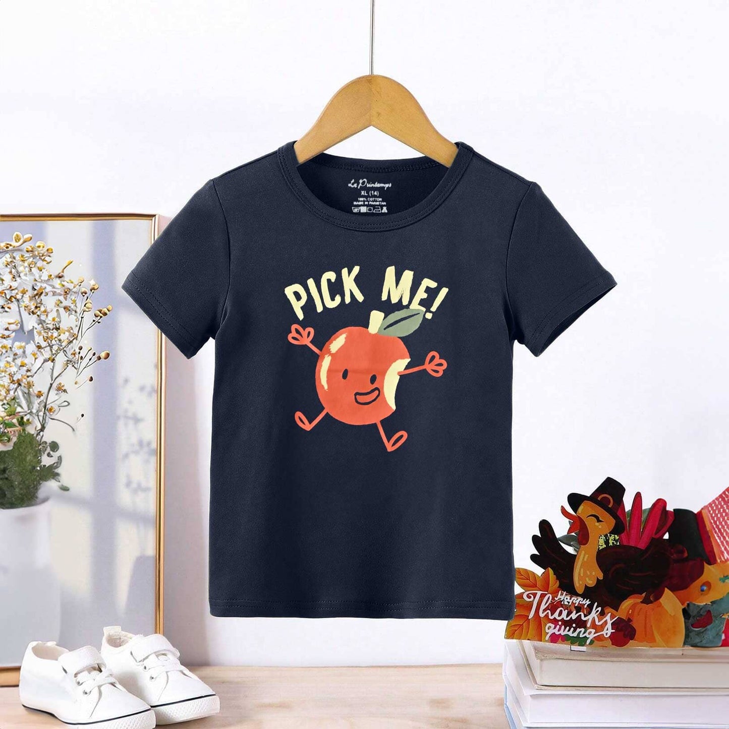 Le Printemps Kid's Pick Me Printed Tee Shirt Kid's Tee Shirt Athar Traders Navy 6-9 Months 