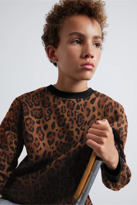 Orchestra Boy's Leopard Printed Long Sleeve Fleece Sweatshirt Boy's Sweat Shirt SZK PAKISTAN (Sale Basis) 