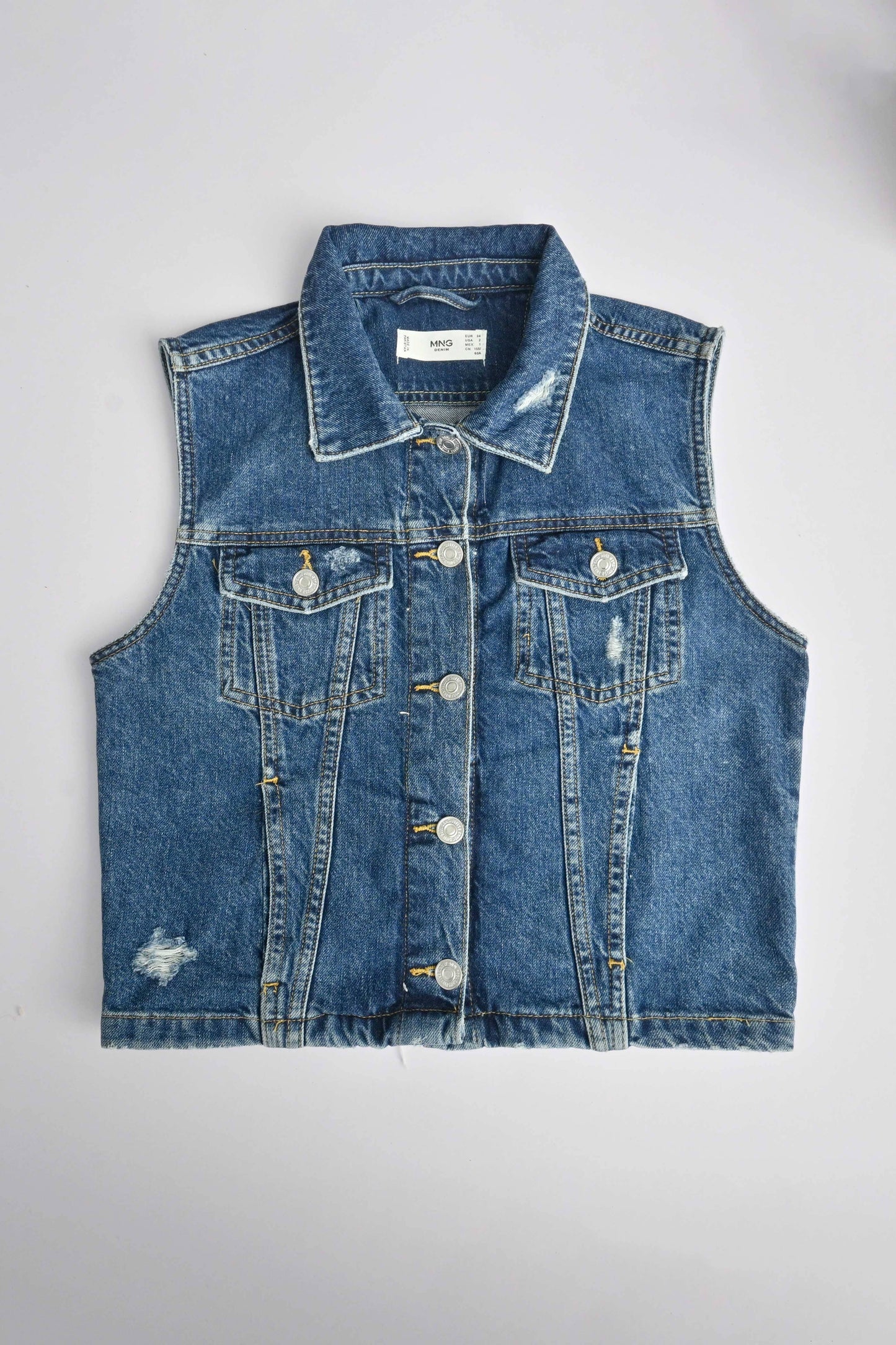 MNG Women's Sleeveless Distressed Denim Jacket Women's Jacket SNR 