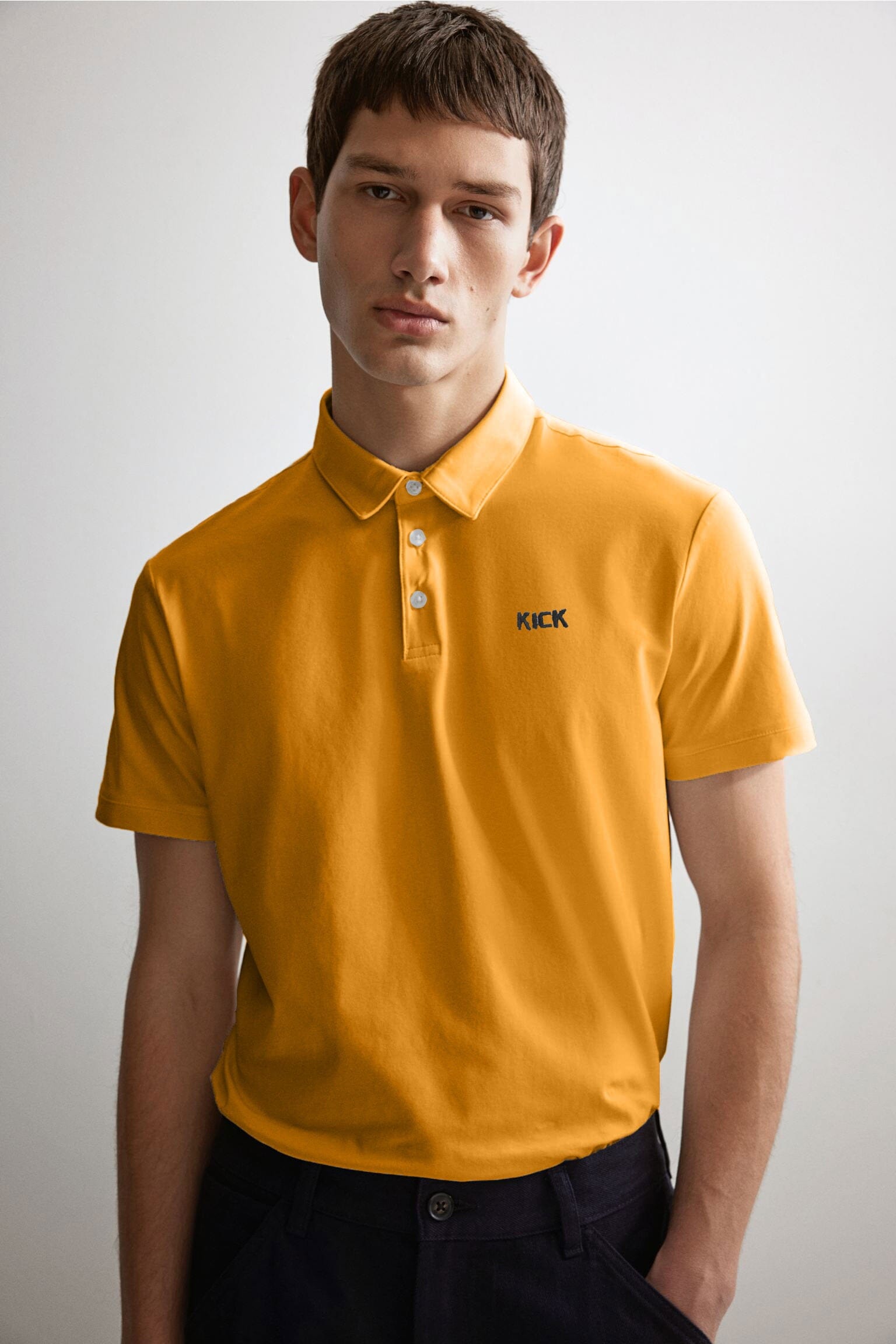 Men's Kick Embroidered Short Sleeve Minor Fault Polo Shirt