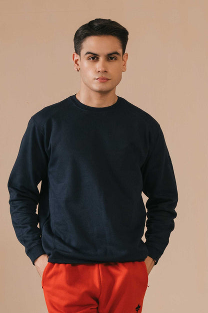 Cut Label Men's Drop-Tail Fleece Sweatshirt Men's Sweat Shirt Fiza International Co. Navy XS 