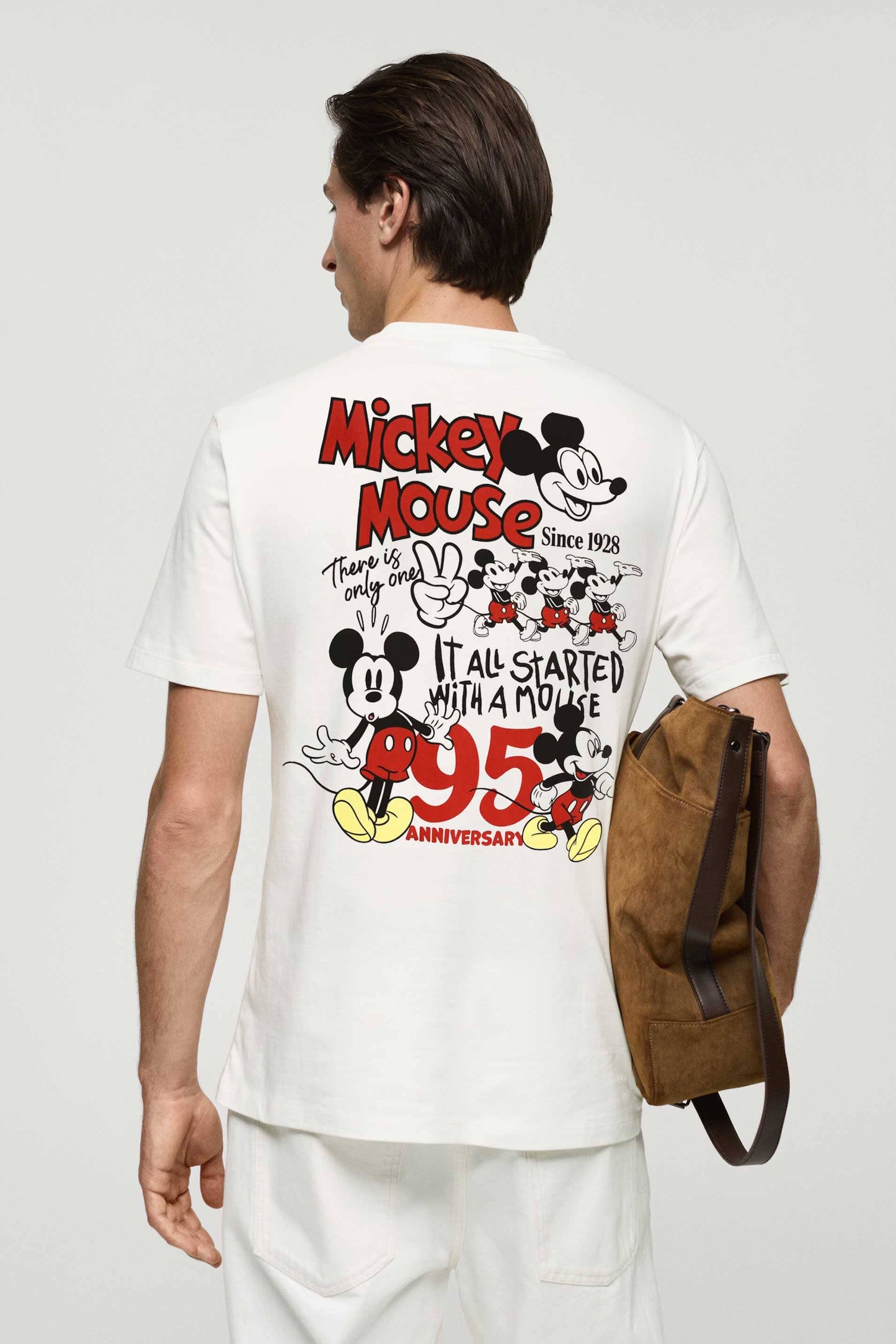 Lefties Men's Mickey Mouse Printed Short Sleeves Crew Neck Tee Shirt Men's Tee Shirt HTE 