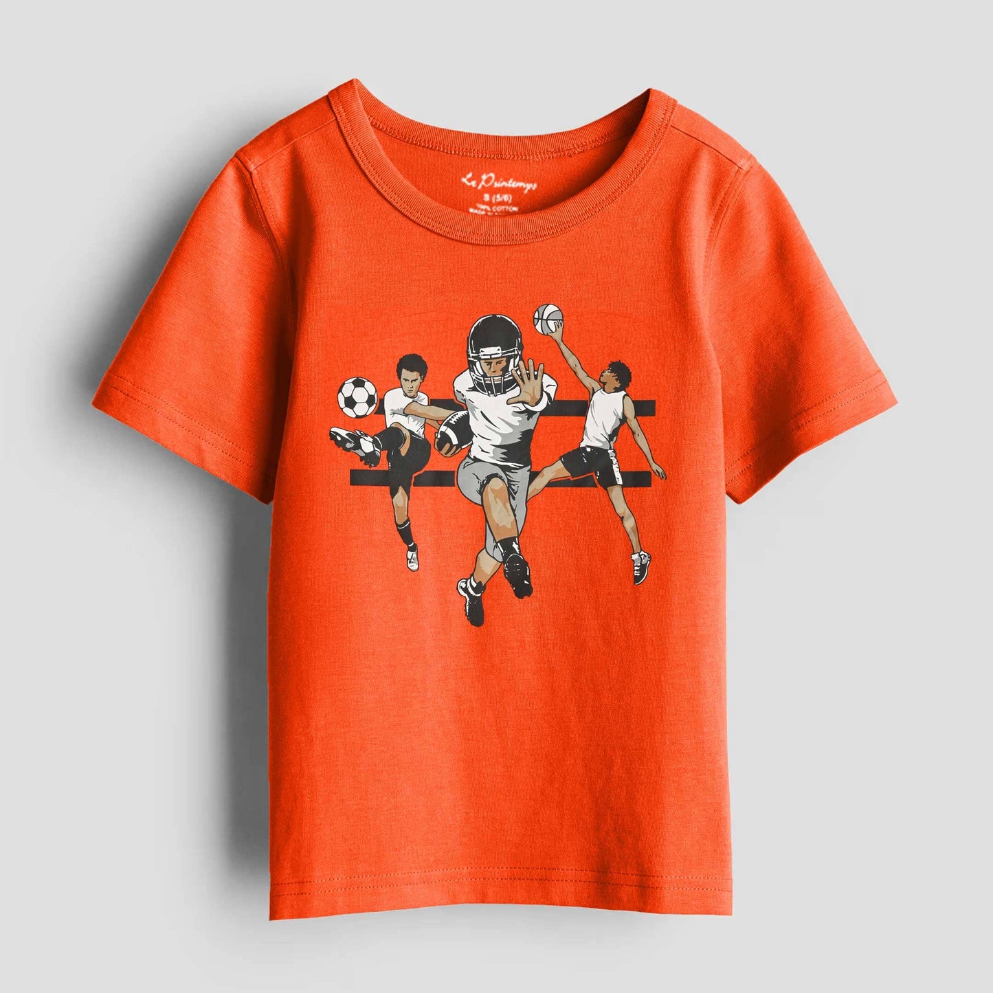 Le Printemps Boy's Players Printed Tee Shirt Boy's Tee Shirt Athar Traders Coral XS(4 Years) 