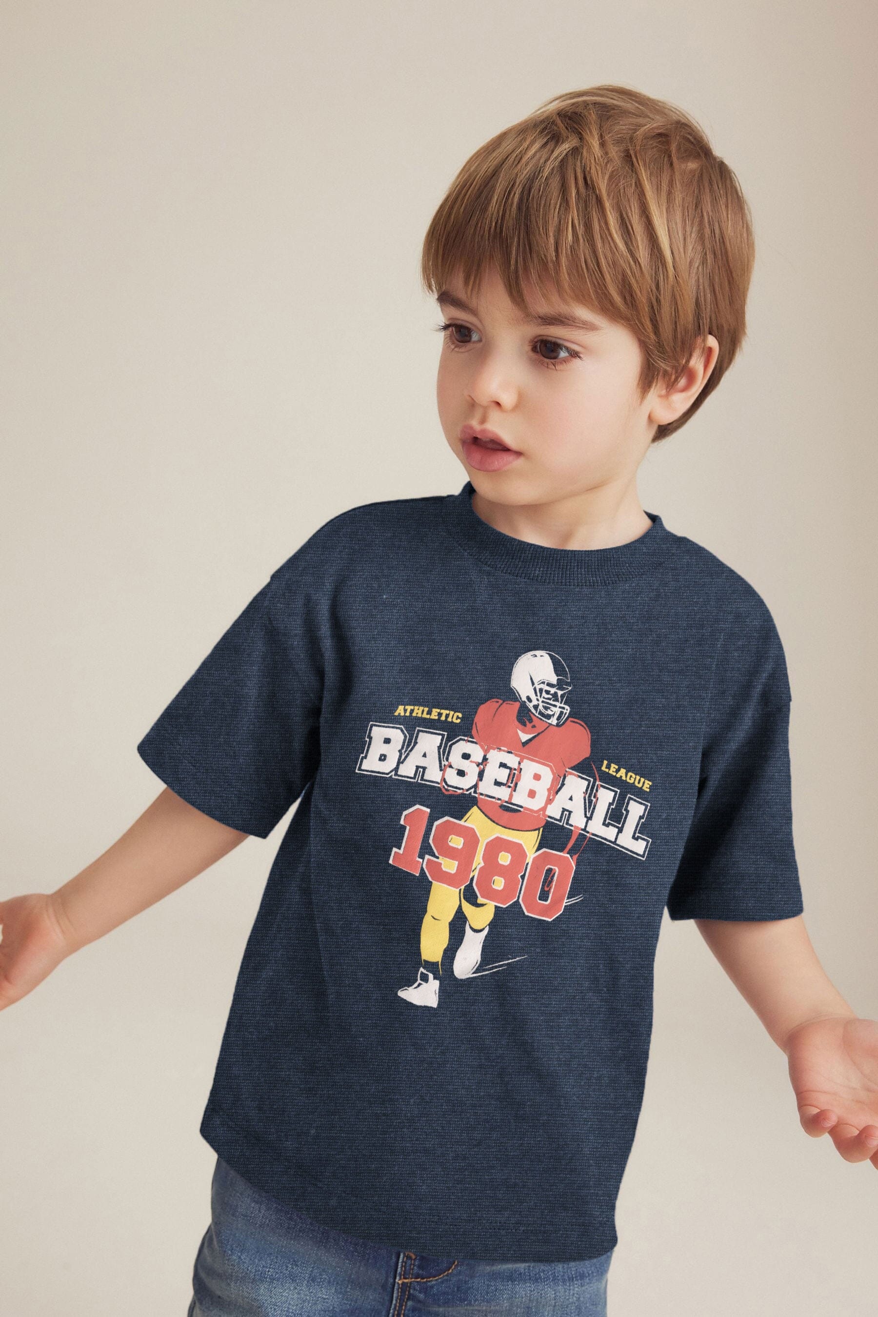 Dudy Kid's Baseball 1980 Printed Tee Shirt Kid's Tee Shirt SZK 