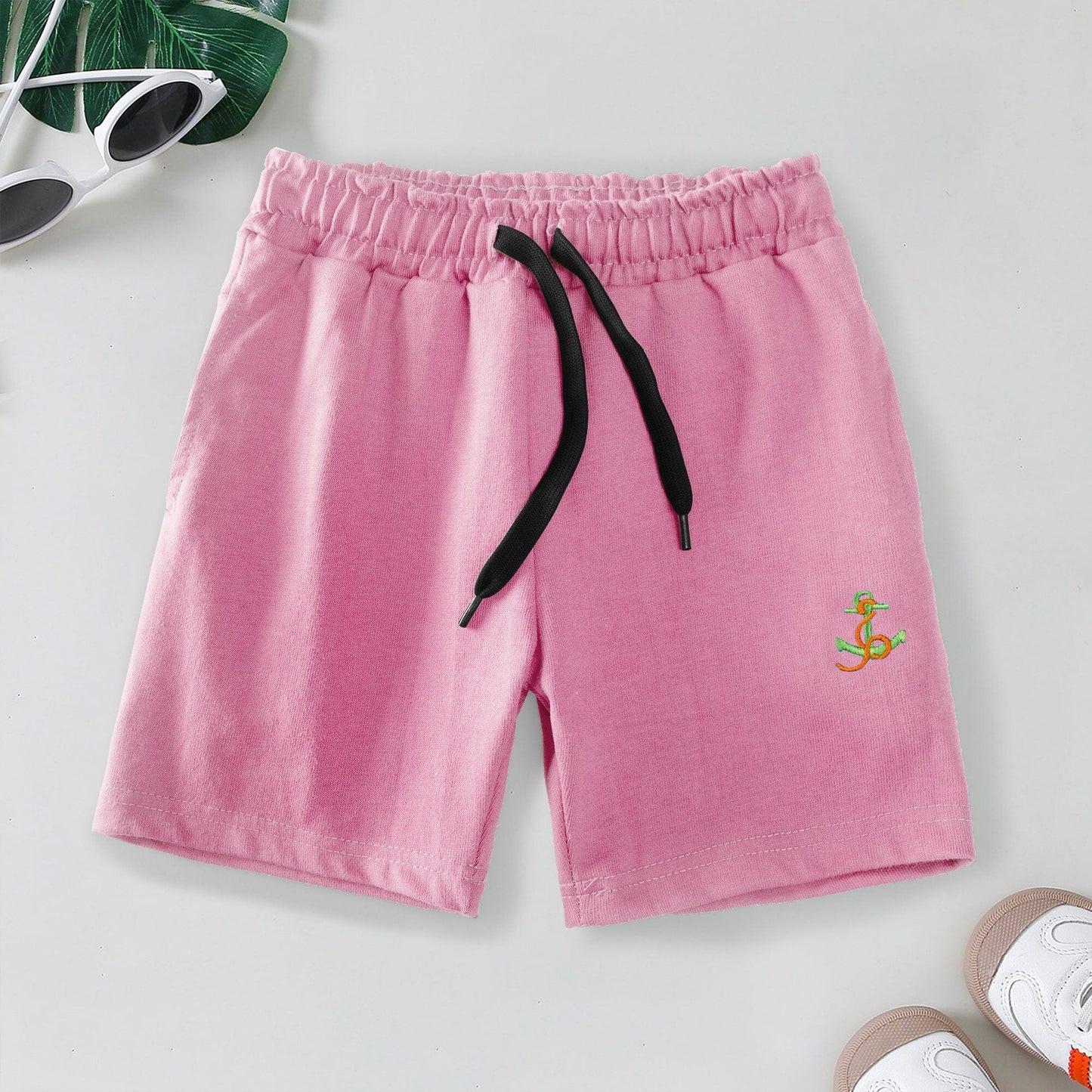 Max 21 Boy's Anchor Embroidered Shorts Boy's Shorts SZK Pink 3-4 Years 