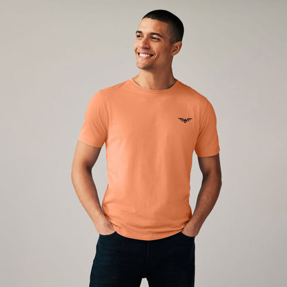 Eternity Men's Logo Embroidered Crew Neck Classic Tee Shirt Men's Tee Shirt ETY Orange S 