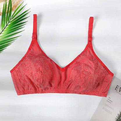 France Beauty Women's Net Design Jacquard Bra Women's Lingerie RAM Red 30 