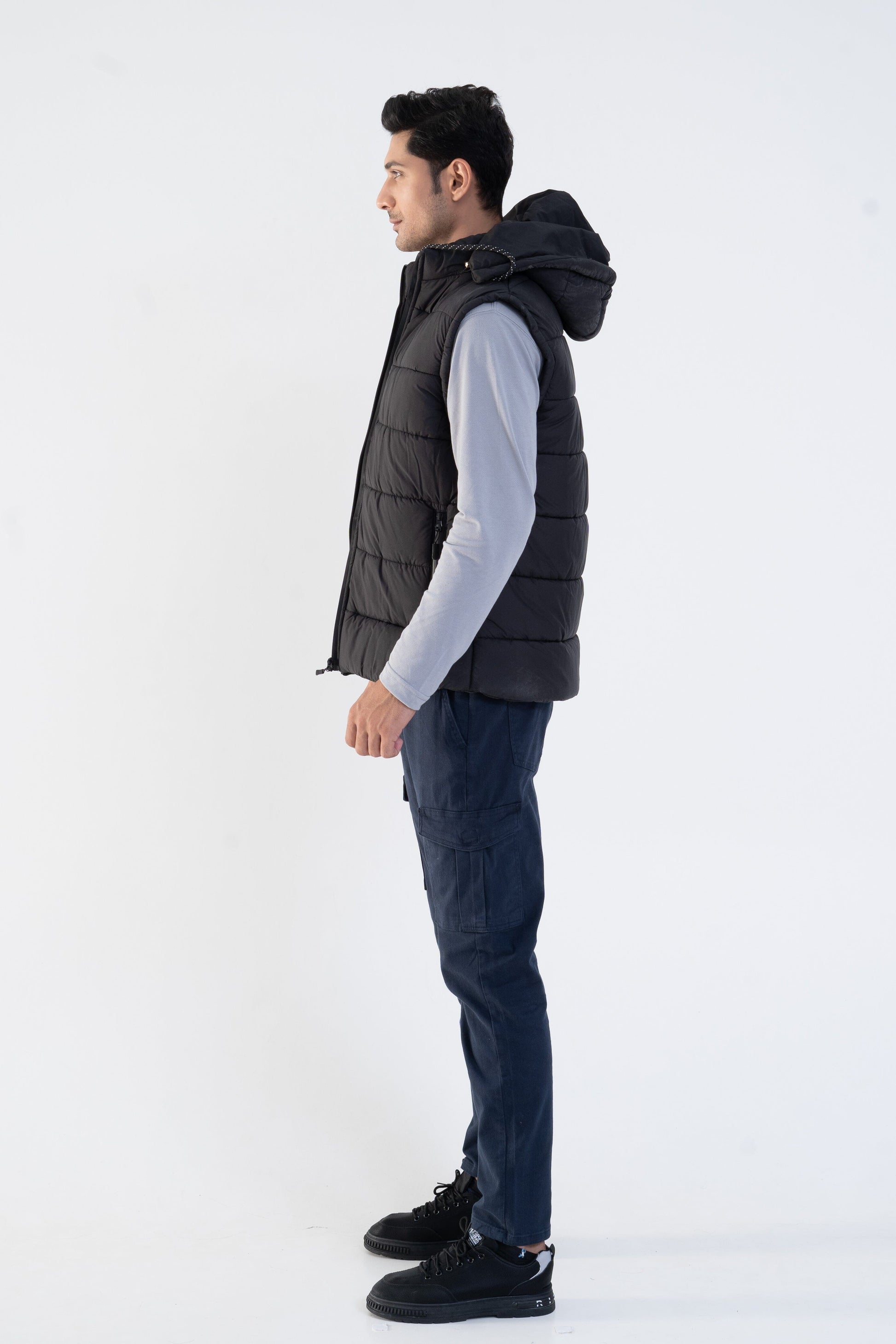 Men's Detachable Hood Puffer Gilet Men's Gilet Fiza International Co. 