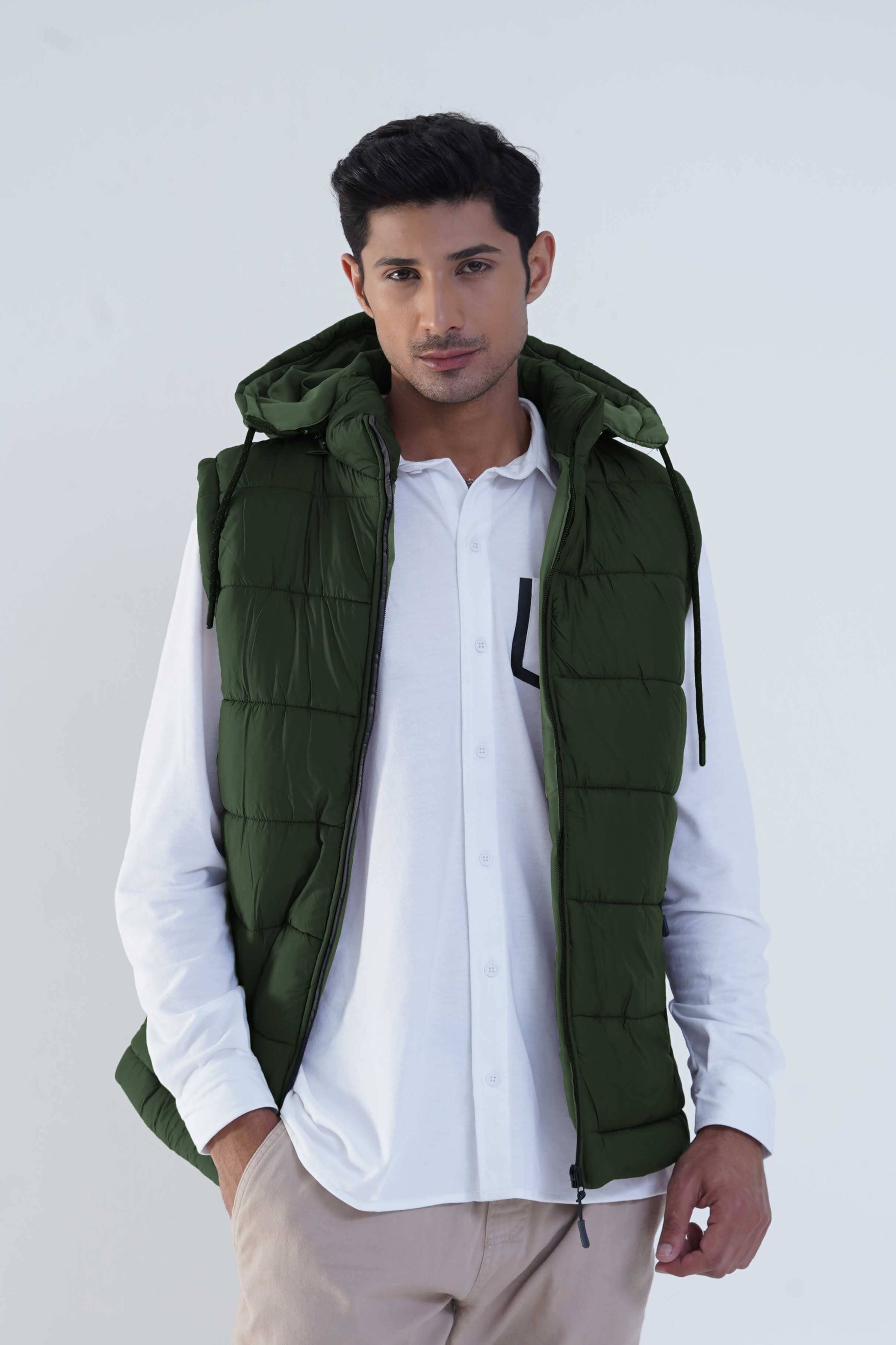 Men's Detachable Hood Puffer Gilet Men's Gilet Fiza International Co. 