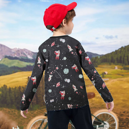 Kid's Glaxay Printed Long Sleeve Tee Shirt Boy's Tee Shirt Minhas Garments 