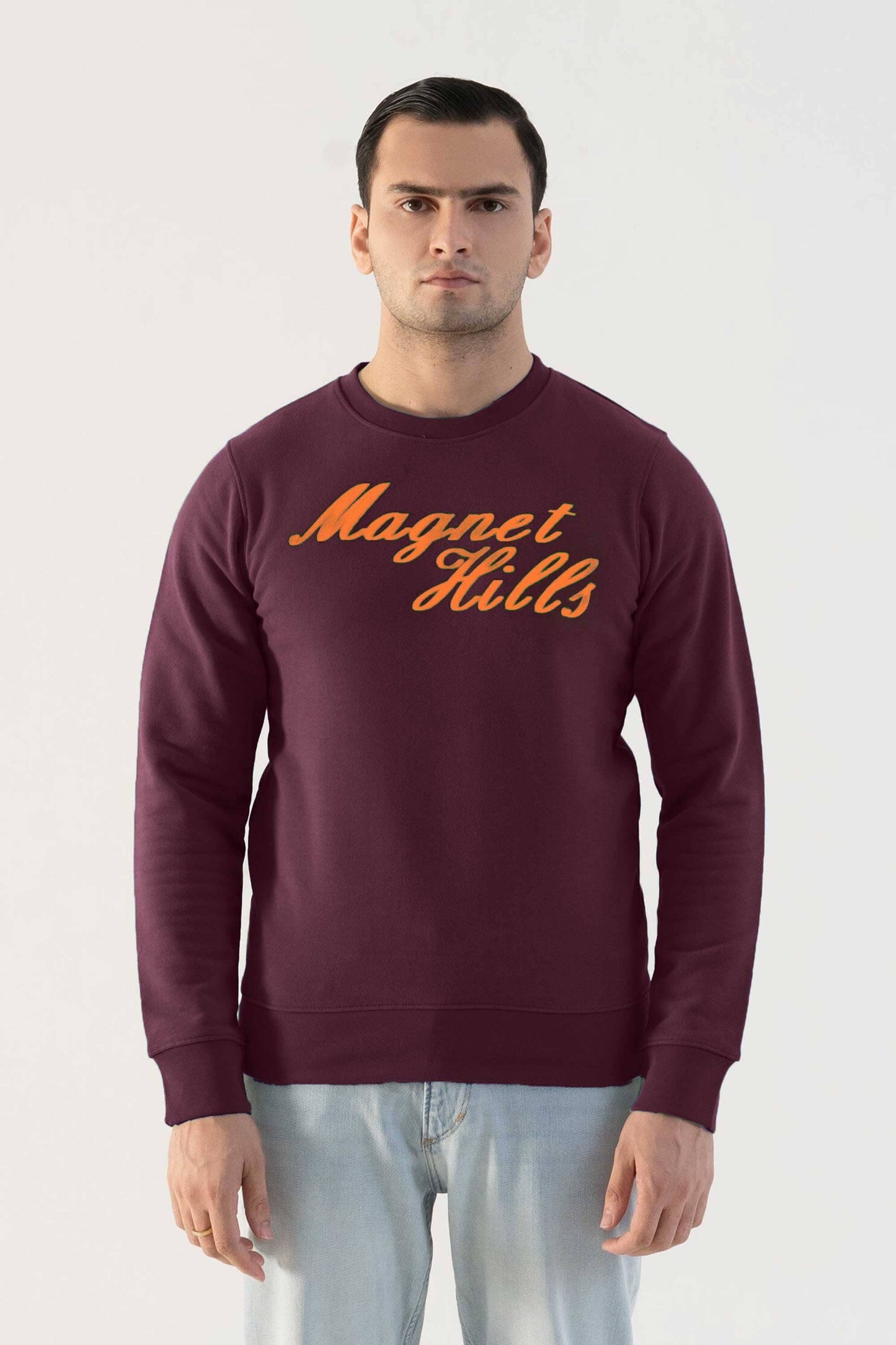 Magnet Hills Men's High Density Logo Minor Fault Terry Sweat Shirt Men's Sweat Shirt Yasir Bin Asad Plum S 