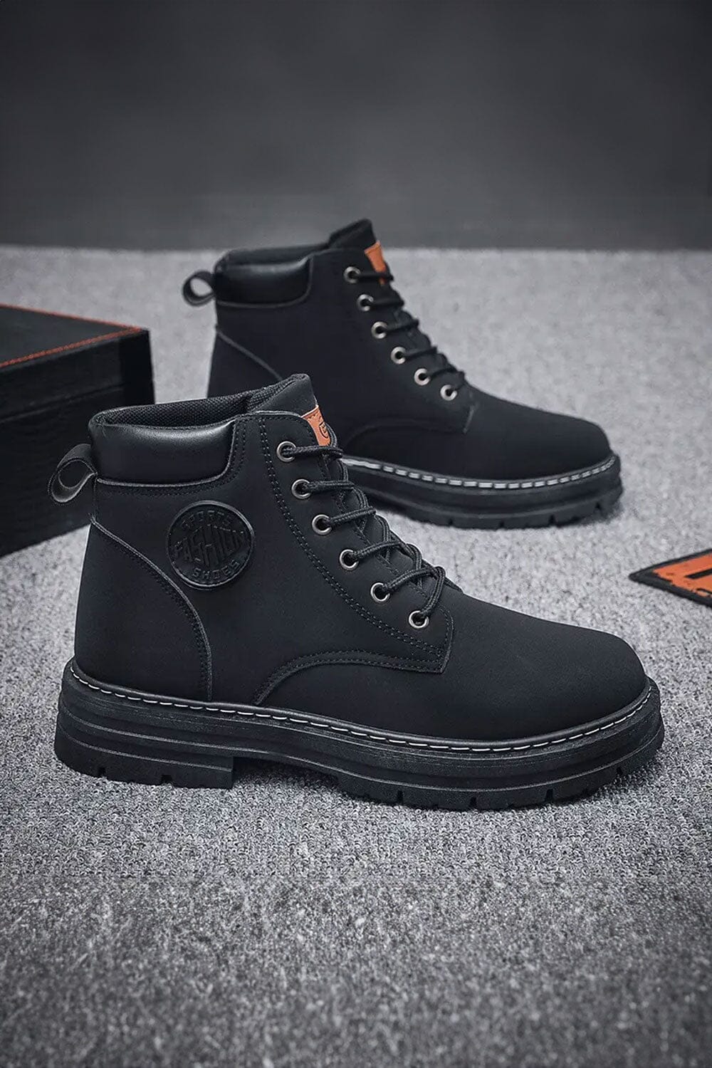 Men's Lace-Up High Top Boots Men's Shoes Shaoxing Shangqu im&ex Co.,ltd Black EUR 40 