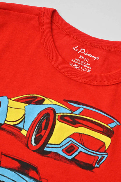 Le Printemps Boy's Cars Printed Tee Shirt Boy's Tee Shirt Athar Traders 