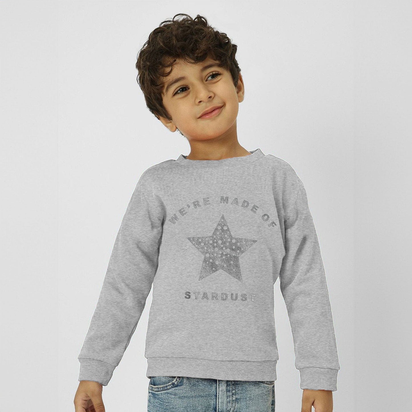 Rabbit Skins Kid's Star Dust Printed Fleece Sweatshirt Kid's Sweat Shirt SNR Heather Grey 6-9 Months 