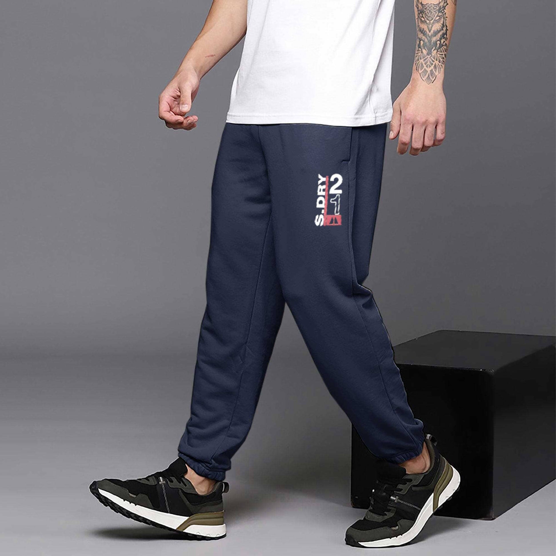 MAX 21 Men's S Dry Printed Fleece Joggers Pants Men's Jogger Pants SZK Navy S 