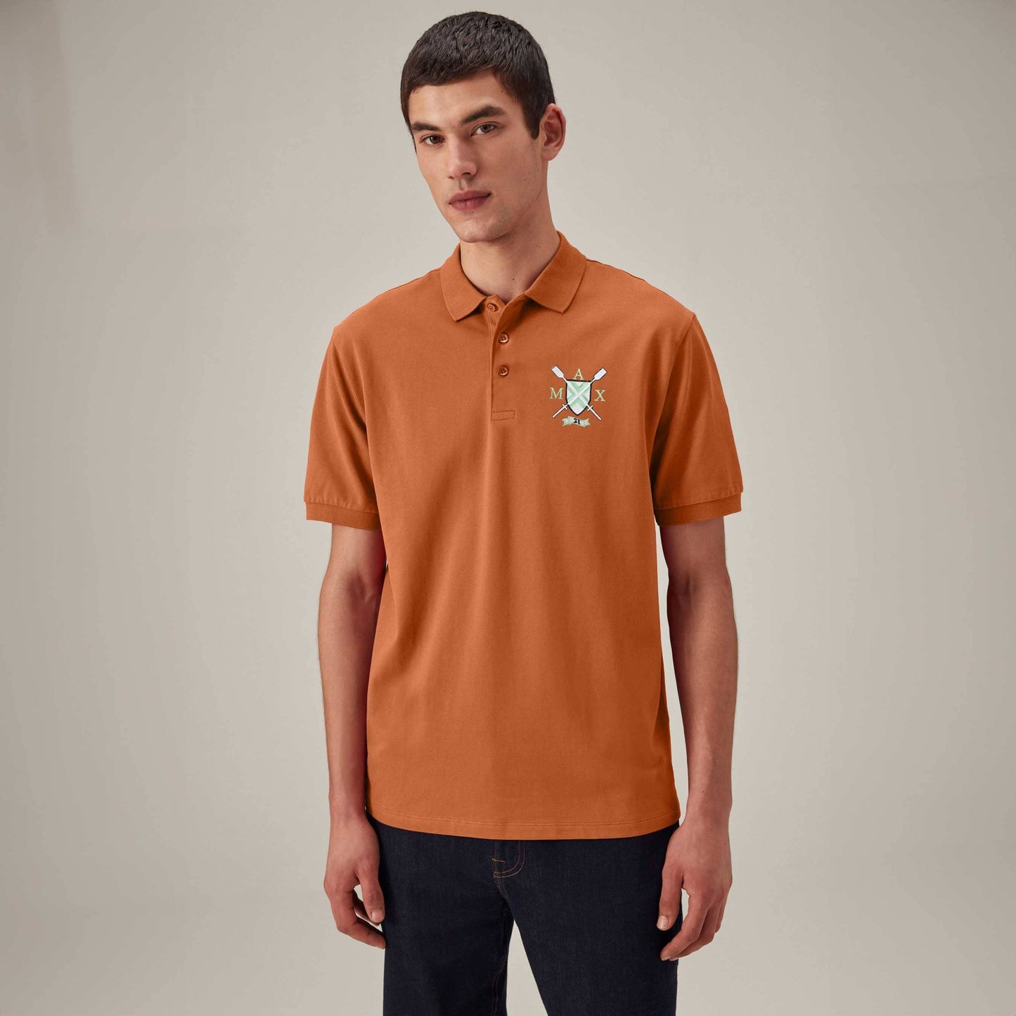 Max 21 Men's Mallets Embroidered Polo Shirt Men's Polo Shirt SZK Mustard S 