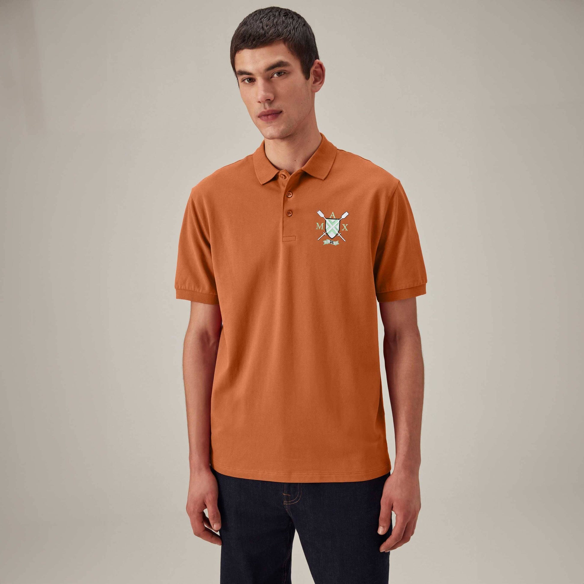 Max 21 Men's Mallets Embroidered Polo Shirt Men's Polo Shirt SZK Mustard S 