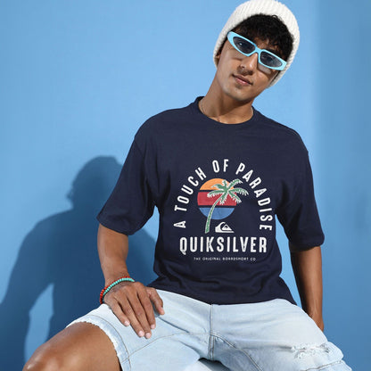 Quick Silver Men's Touch Of Paradise Printed Short Sleeve Tee Shirt Men's Tee Shirt HAS Apparel Navy S 