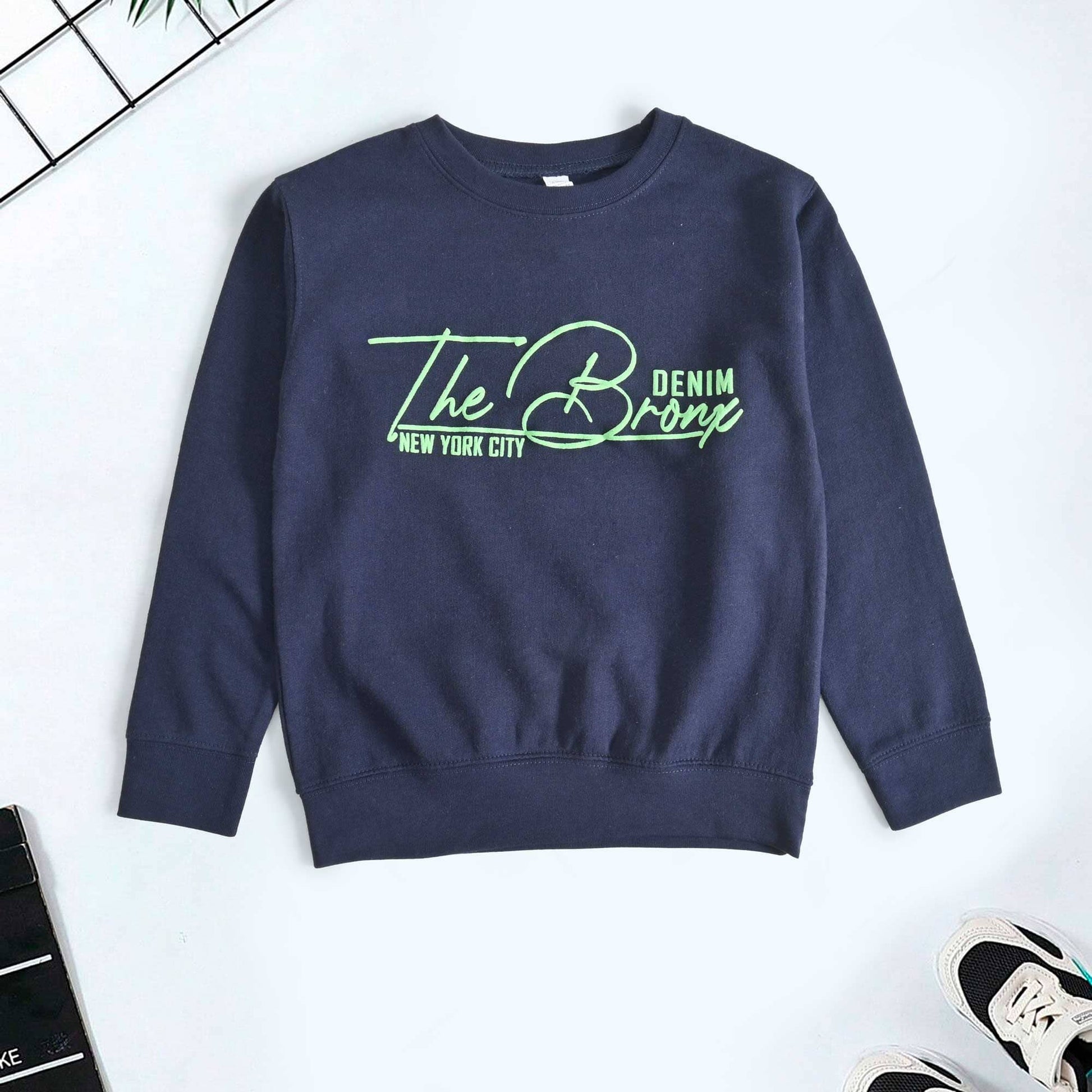 Rabbit Skins Boy's The Bronx Printed Fleece Sweat Shirt Boy's Sweat Shirt SNR Navy 2 Years 