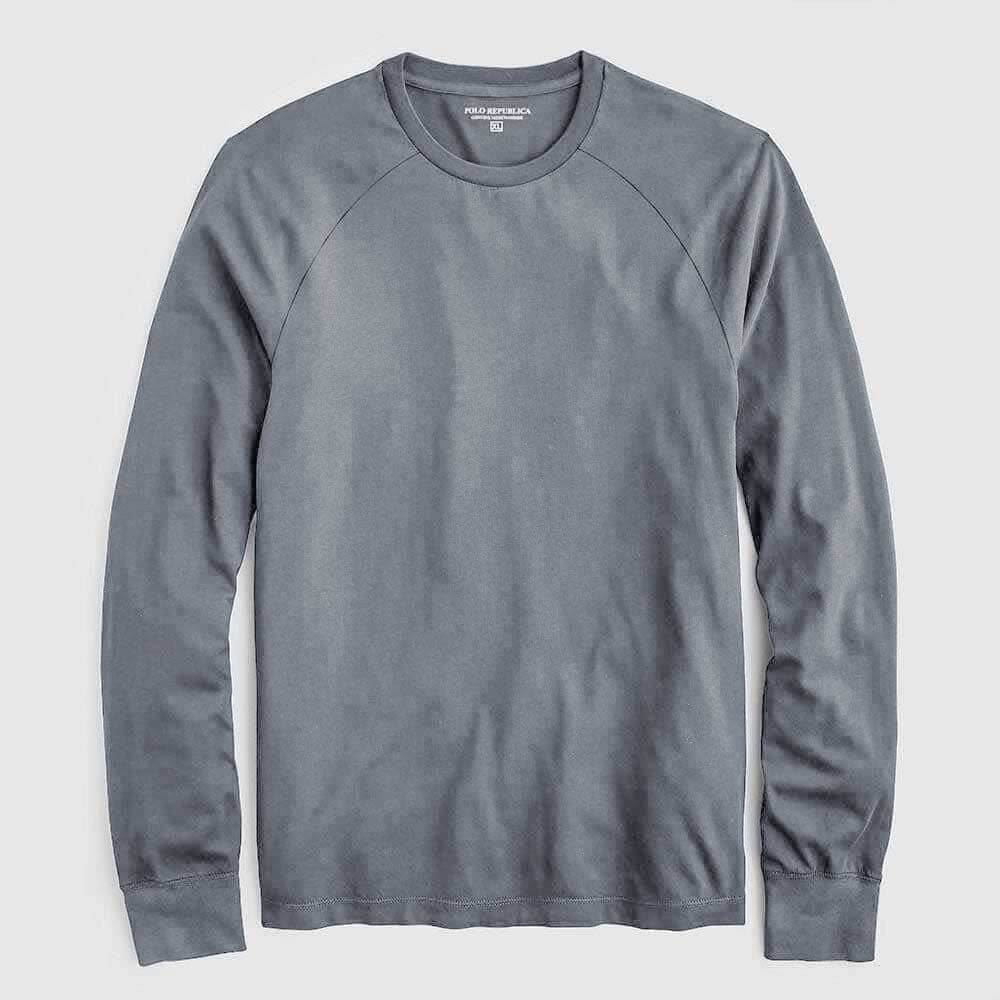 Polo Republica Men's Raglan Long Sleeve Tee Shirt Men's Tee Shirt Polo Republica Stone Grey S 