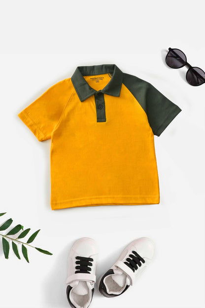 Polo Republica Kid's Contrast Sleeve Polo Shirt Kid's Polo Polo Republica Yellow 2-3 Years 