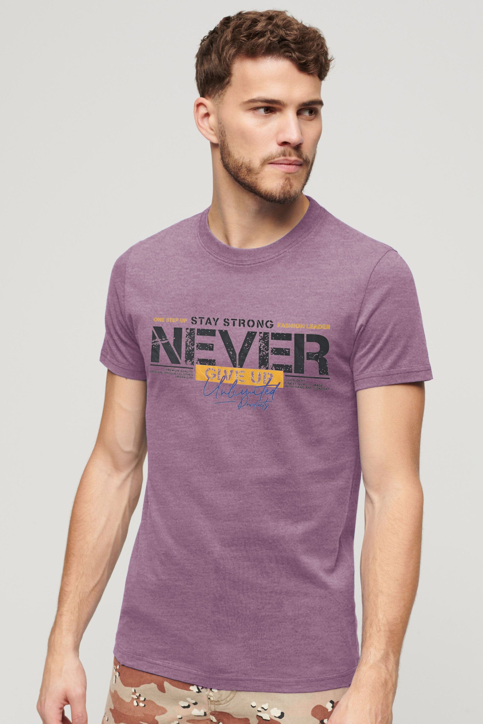 Kelbrg Men's CEO Never Give UP Printed Short Sleeve Tee Shirt Men's Tee Shirt First Choice 