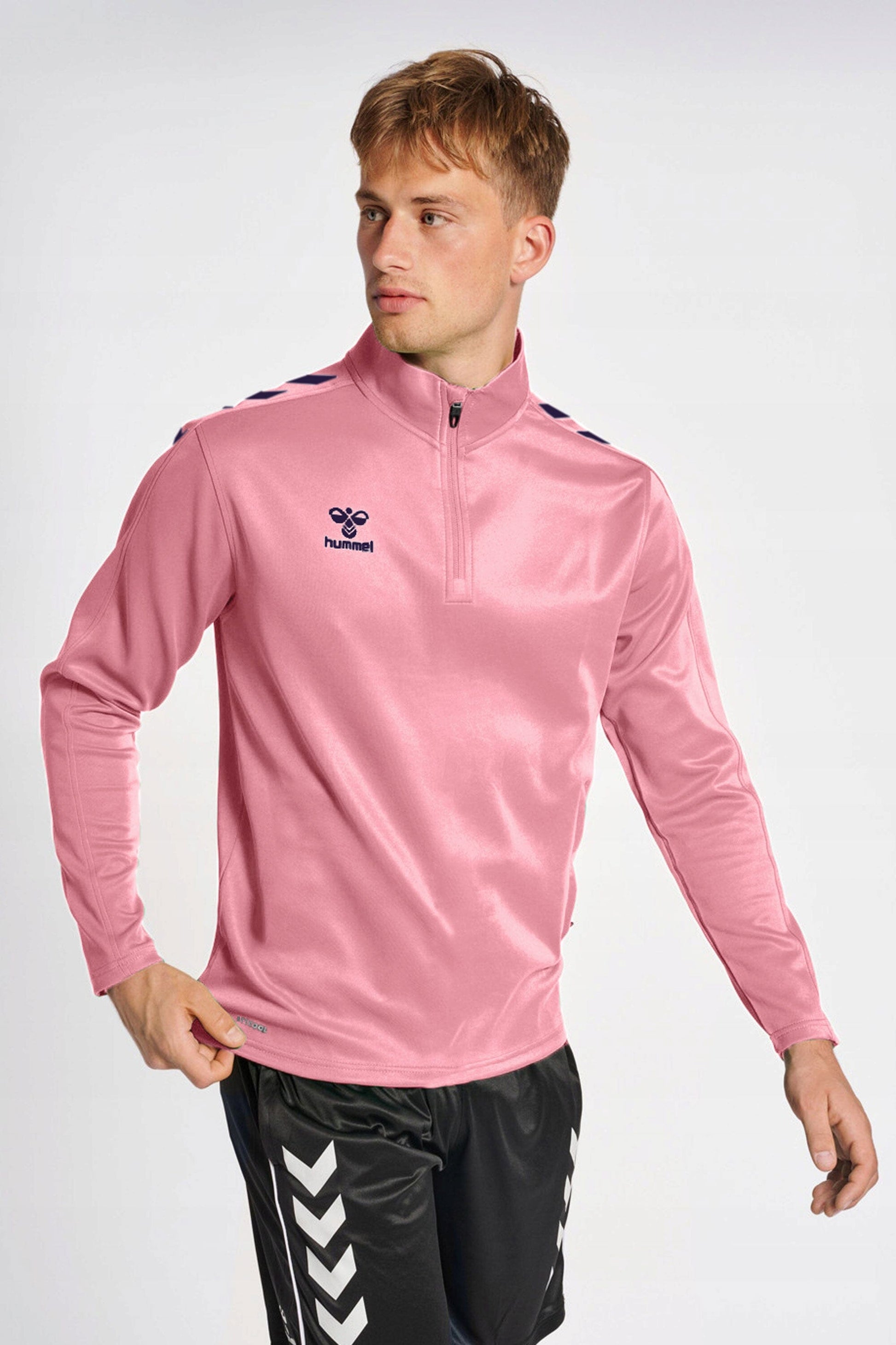 Hummel Men's Shoulder Arrow Activewear Quarter Zipper Sweat Shirt Men's Jacket HAS Apparel 