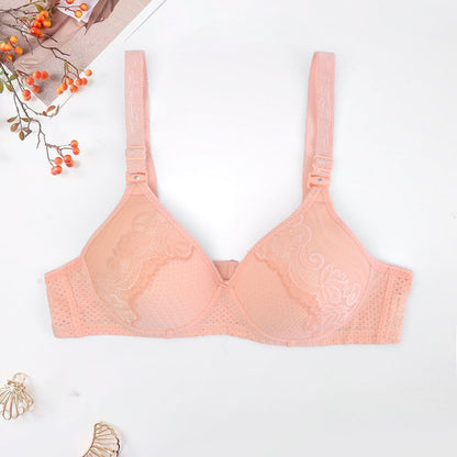 Women's Floral Lace Push Up Foam Padded Bra Women's Lingerie SRL Powder Pink 30 